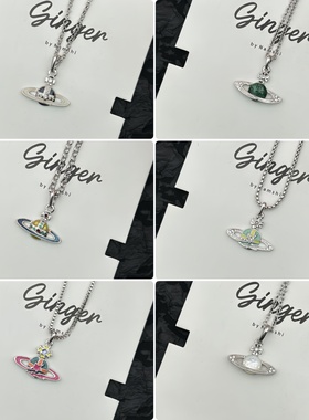 NANA西太土星项链小号土星吊坠复古宫廷风锁骨链时尚潮流配饰