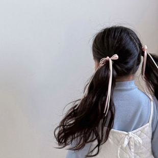 女孩仙美蝴蝶结飘带儿童发圈发夹对装发绳头饰头绳宝宝扎辫子皮筋