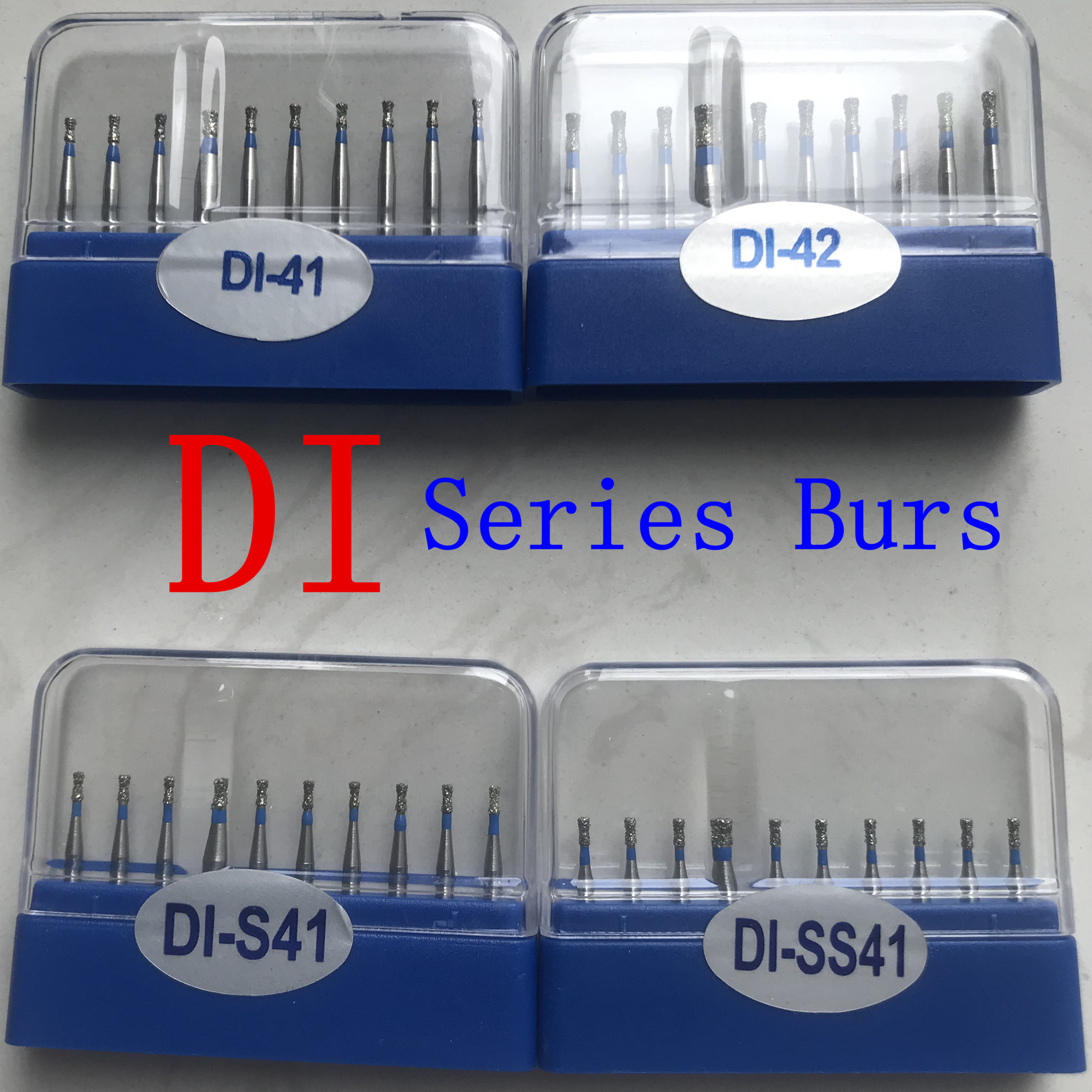 10支1盒牙科口腔车针di系列车针金钢砂高速手机车针双倒锥形车针