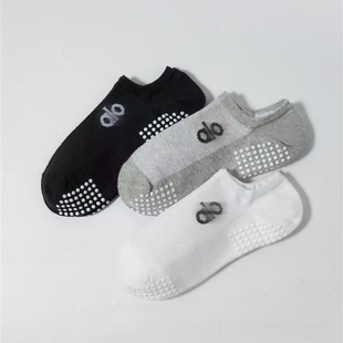 ALO新款 瑜伽袜子阿洛防滑运动袜女普拉提船袜纯色短袜运动袜棉袜