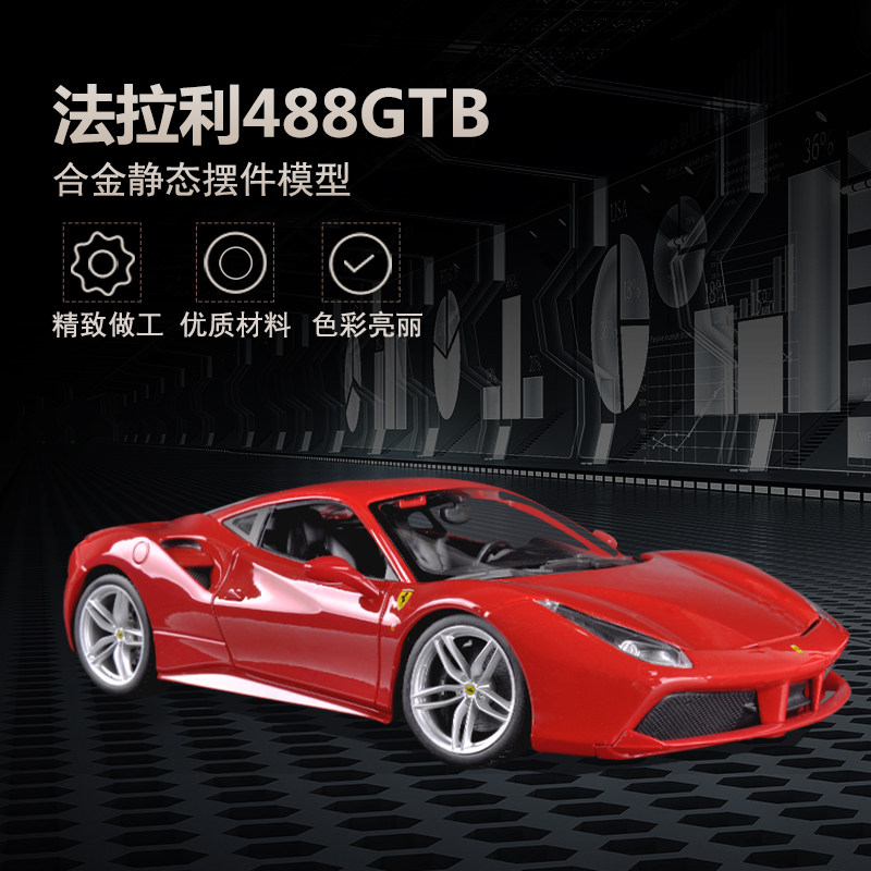 1:18法拉利车模488GBT合金静态仿真汽车模型男友生日礼物礼品摆件在类目 玩具/童车/益智/积木/模型, 静态模型, 车模中 - 来自Buy2taobao.com提供专业的淘宝代购服务