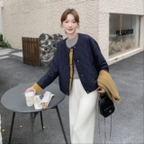 新品冬装定制双层面料拼接90绒羽绒服外套5265-P265-K408，女装短外套，2C176