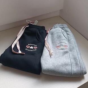 女童长裤130-170羊羔毛绒加厚保暖棉裤冬季大童厚实女孩卫裤子