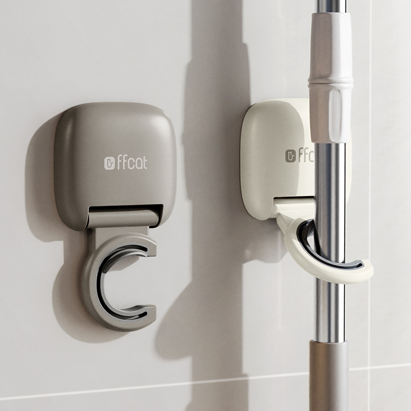 拖把挂钩壁挂免打孔卫生间神器强力粘胶扫把夹固定卡扣挂架收纳架