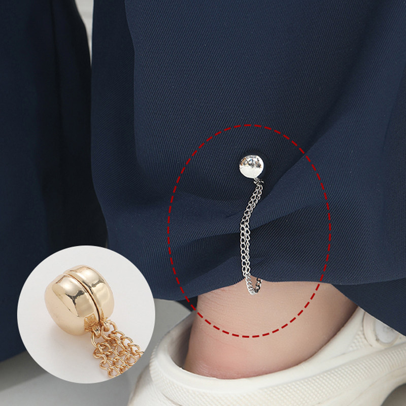 클립을 꿰매지 않고 바지 다리 길이를 짧게 변경 티셔츠 셔츠 소매 길이를 단축으로 변경 소맷단과 허리 단추를 모으기 위한 체인 자석 버클