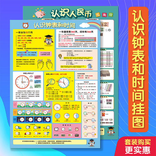 认识人民币幼小衔接单位换算挂图