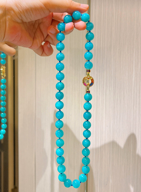 11-12mm大颗粒好品质天然天河石项链复古气质圆珠串珠锁骨链