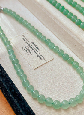 新中式浅绿~8mm天然东陵玉串珠项链百搭质感锁骨链短款项链女