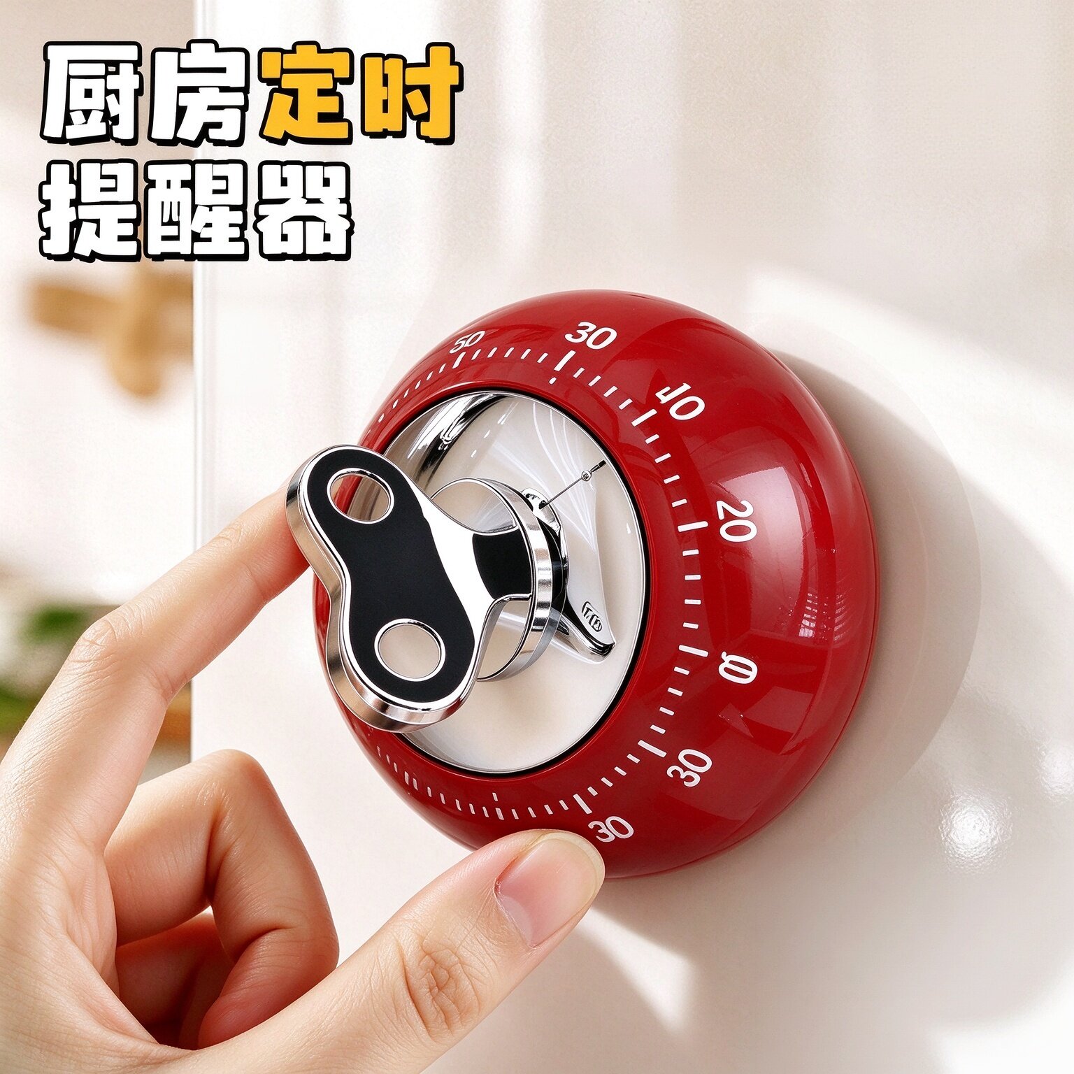 磁吸计时器厨房机械提醒器可爱冰箱做饭定时器钟家用烹饪烘焙专用