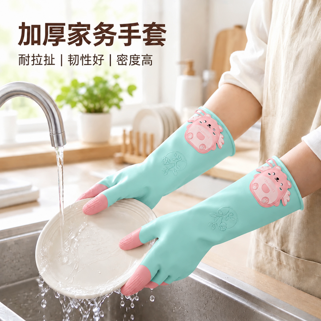 乳胶防护手套做家务洗碗