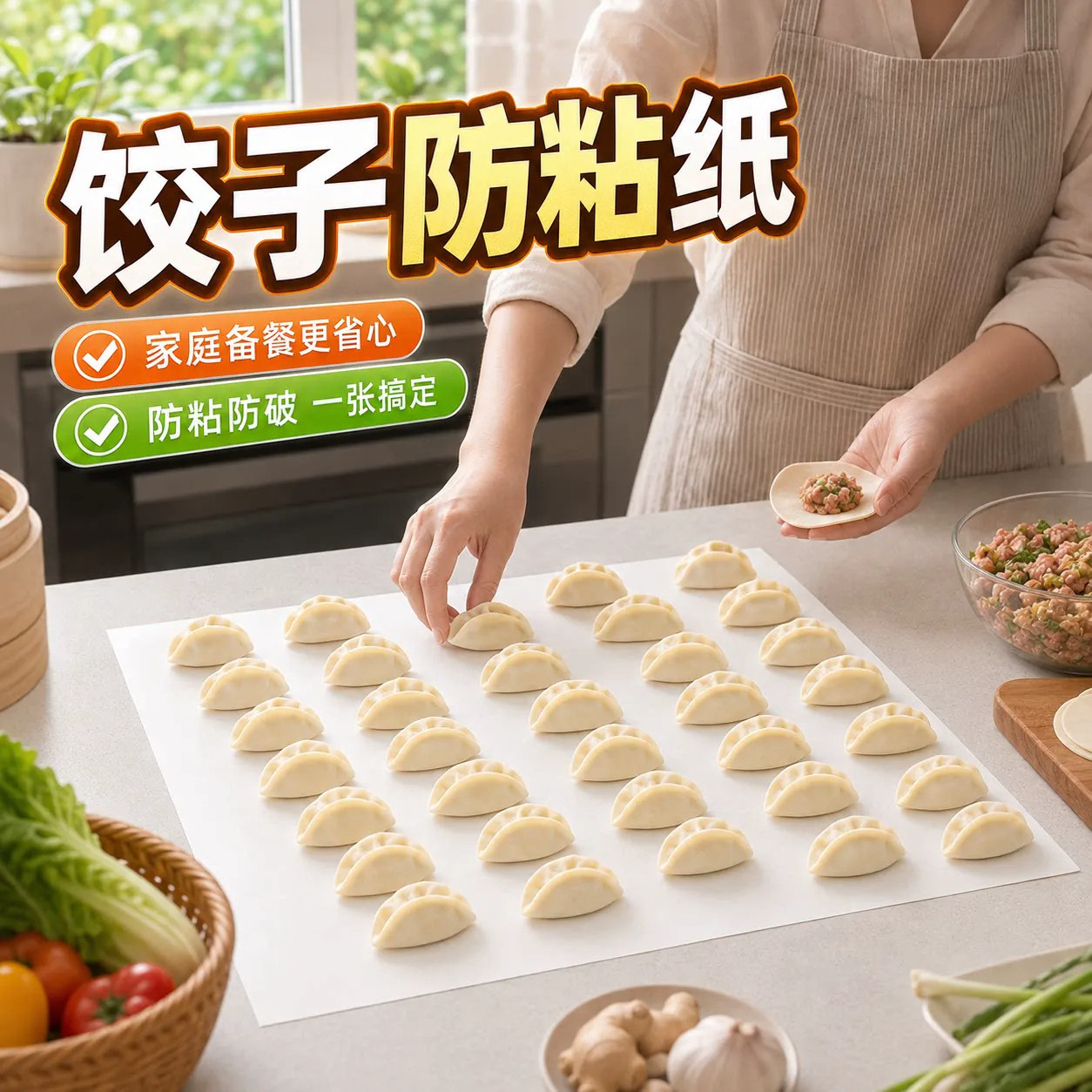 饺子防粘纸食品级家用不粘垫纸水饺盒专用馄饨托盘纸硅油纸隔离纸