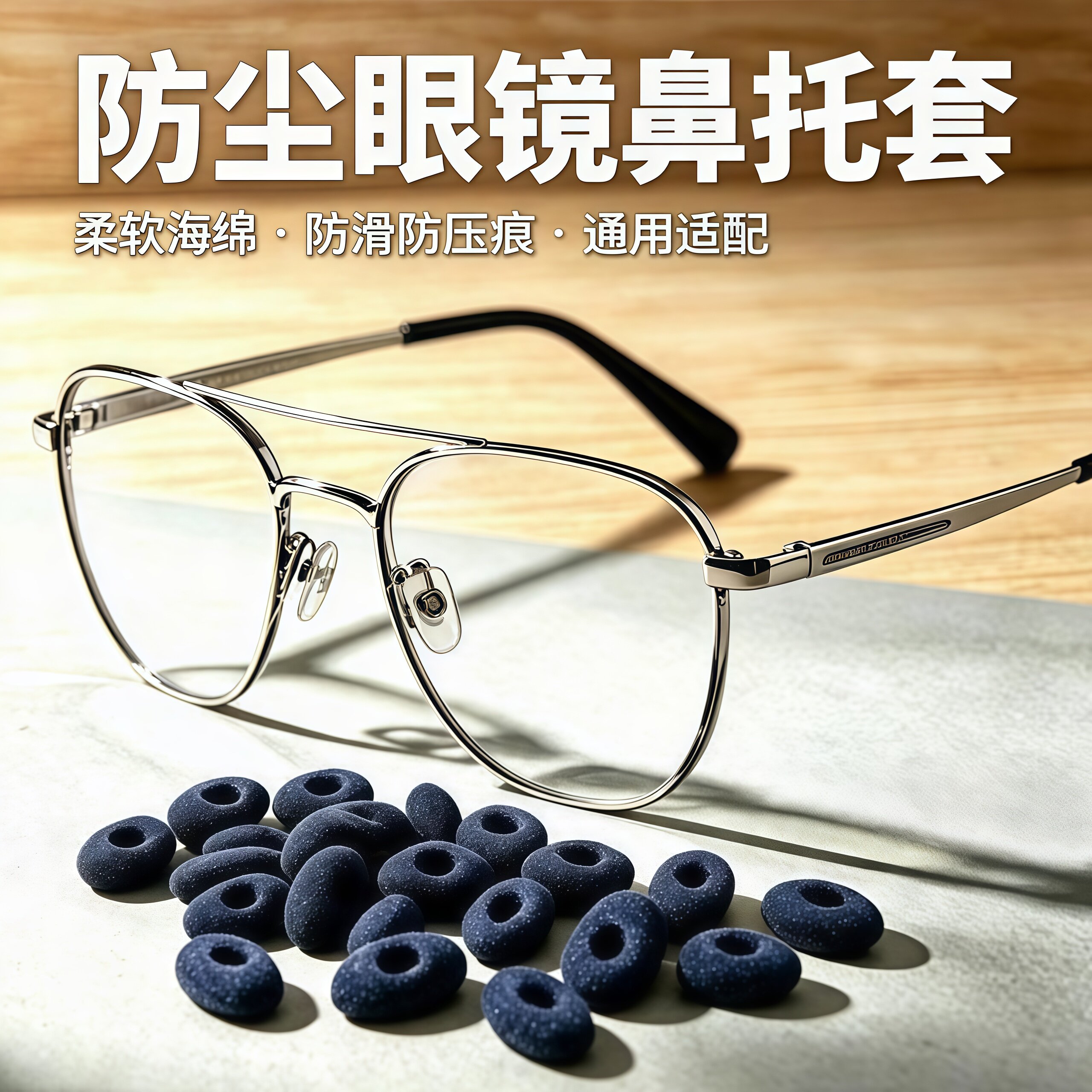 眼镜鼻托海绵套防滑鼻垫儿童防压痕过敏垫高成人防脱妆免安装防汗