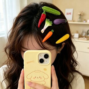 趣味蔬菜造型可爱发夹搞怪少女碎发鸭嘴夹卡通食玩百搭侧边发卡