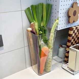 多功能大葱收纳盒铁棍山药透明收纳桶厨房姜蒜食材大容量整理筒