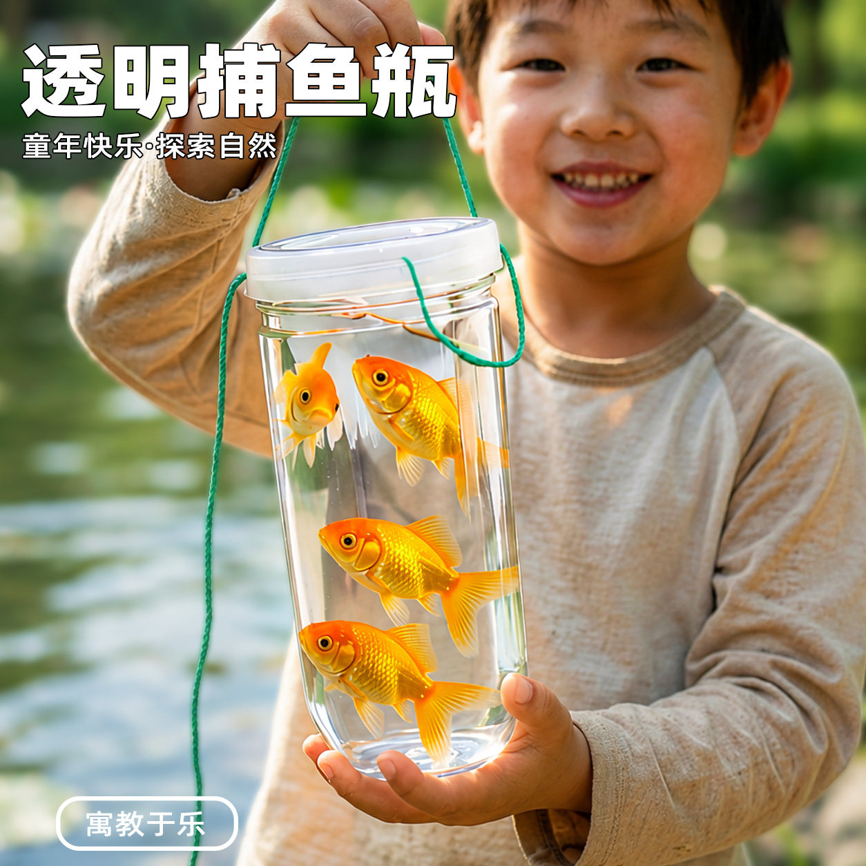 儿童户外塑料抓鱼瓶倒须不漏鱼虾池塘捉亲子捕鱼公园小溪工具周末
