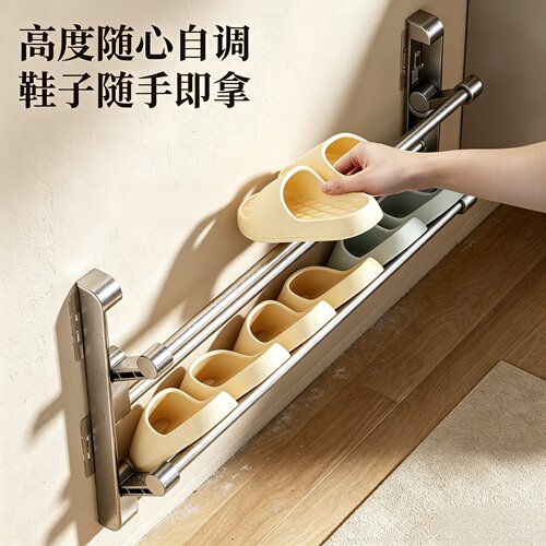 门后鞋架可折叠家用简易折叠壁挂式收纳挂墙浴室拖鞋门上鞋架子