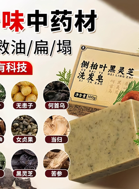 侧柏叶何首乌无患子皂角茶油纯手工冷制洗发皂护发植物蓬松养发