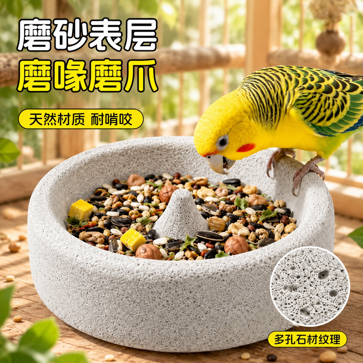 鹦鹉食盘鸟食盒专用磨嘴石