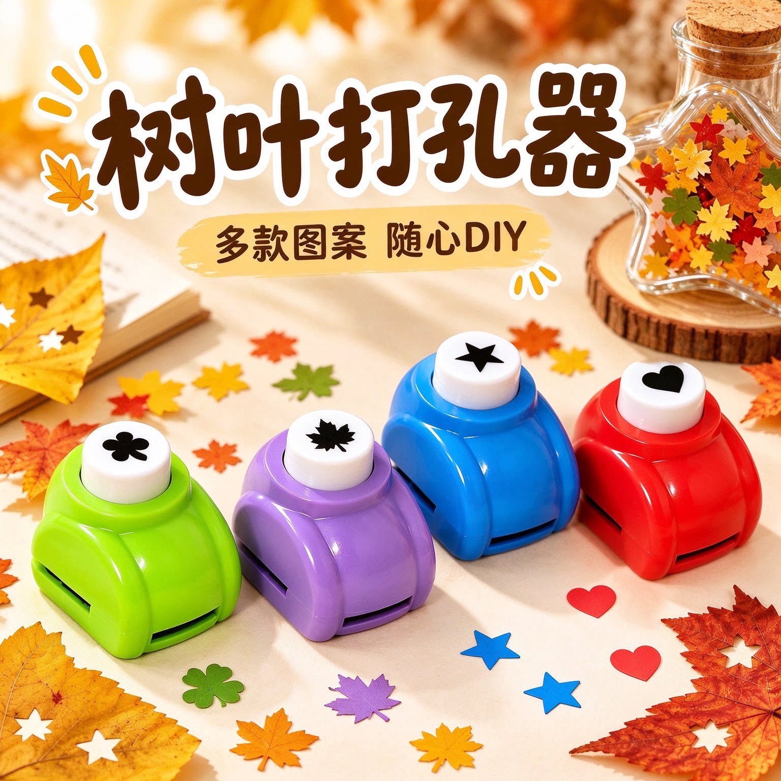 树叶按压打孔器创意多图案