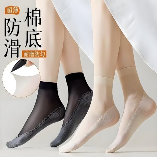 棉底丝袜女耐磨防勾丝