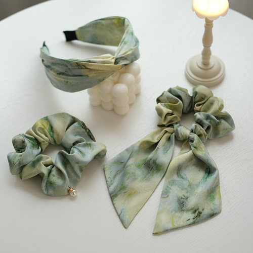 朴遇原创自制油画风布艺发箍