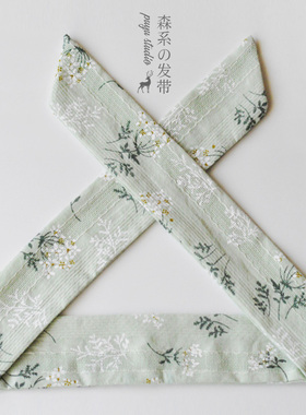 朴遇 古风印花森系文艺简约清新铁丝兔耳朵发带绑发领巾头饰发饰