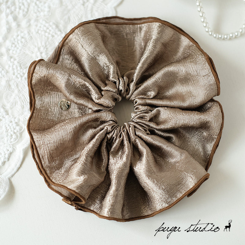 朴遇原创自制高级缎面纯色卡其色方巾大肠圈裙摆发圈皮筋头绳新款,饰品/流行首饰/时尚饰品新,发饰,淘宝优惠券,粉丝福利购,淘宝优惠卷