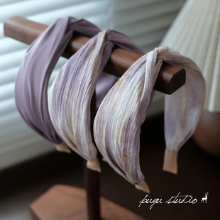 《旷野星辰》原创小众紫色系宽边交叉发箍洗脸头箍发卡拍照发饰