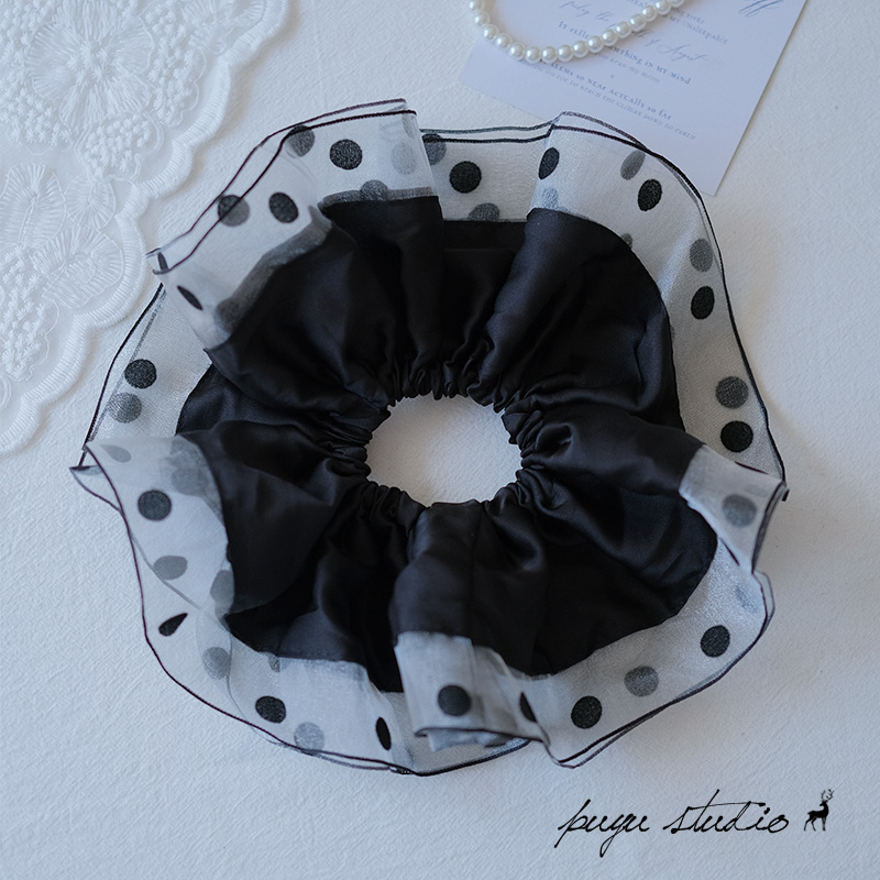 朴遇缎面发圈法式超大裙摆头绳