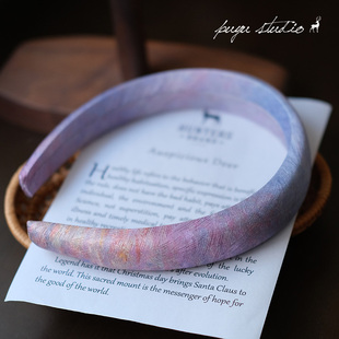 致敬莫奈小众高级感蓝紫色海绵发箍洗脸头箍拍照发饰 迷雾阳光