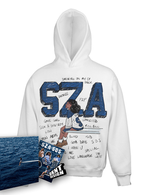 SZA SOS 专辑 手绘涂鸦 圆领 连帽卫衣 宽松 纯棉 嘻哈 R&B 欧美
