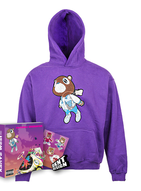 KANYE 辍学熊 GRADUATION 卫衣 毛巾绣图案 侃爷 加绒重磅秋冬RAP