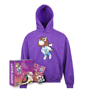 辍学熊 侃爷 GRADUATION 毛巾绣图案 加绒重磅秋冬RAP 卫衣 KANYE