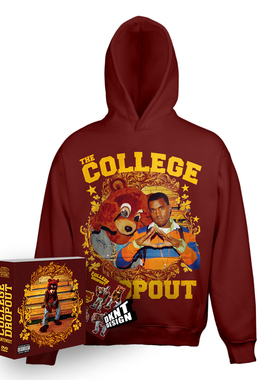 COLLEGE DROPOUT 侃爷 KANYE 辍学熊卫衣 连帽卫衣 帽衫 宽松加绒