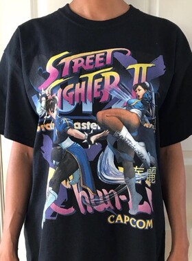 致敬街头霸王街霸春丽VINTAGE嘻哈复古人像短袖T恤情侣款HOMAGE