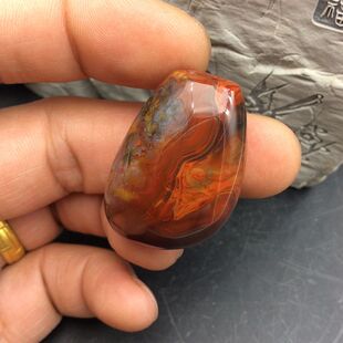 精美天然宣化上古战国红玛瑙个性料随形原石项链吊坠特价 包邮