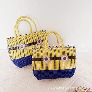 厂家卡通收纳篮塑料手提伴手礼品篮沐浴洗澡篮购物买菜篮子筐
