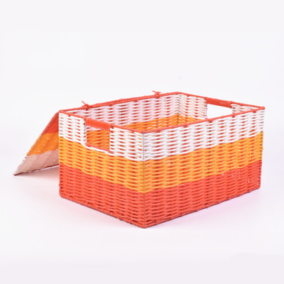 塑料编织收纳带盖收纳筐储物篮子整理箱桌面收纳盒储物箱浴室篮在类目 收纳整理, 家庭收纳用具, 收纳篮, 其他收纳篮中 - 来自Buy2taobao.com提供专业的淘宝代购服务