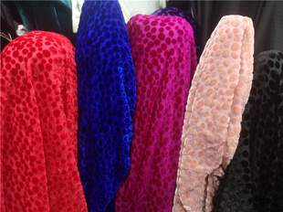 高端舒适时尚真丝桑蚕丝绒烂花剪花布料旗袍连衣裙礼服裙服装面料