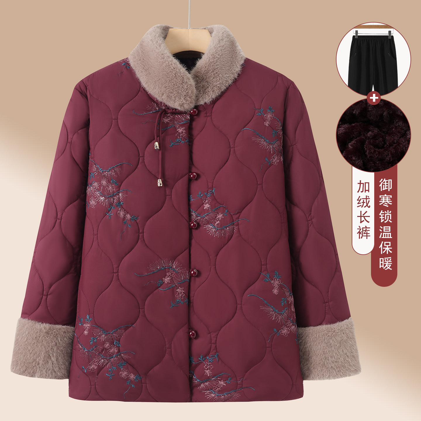 老年人棉衣女妈妈冬装厚外套中式