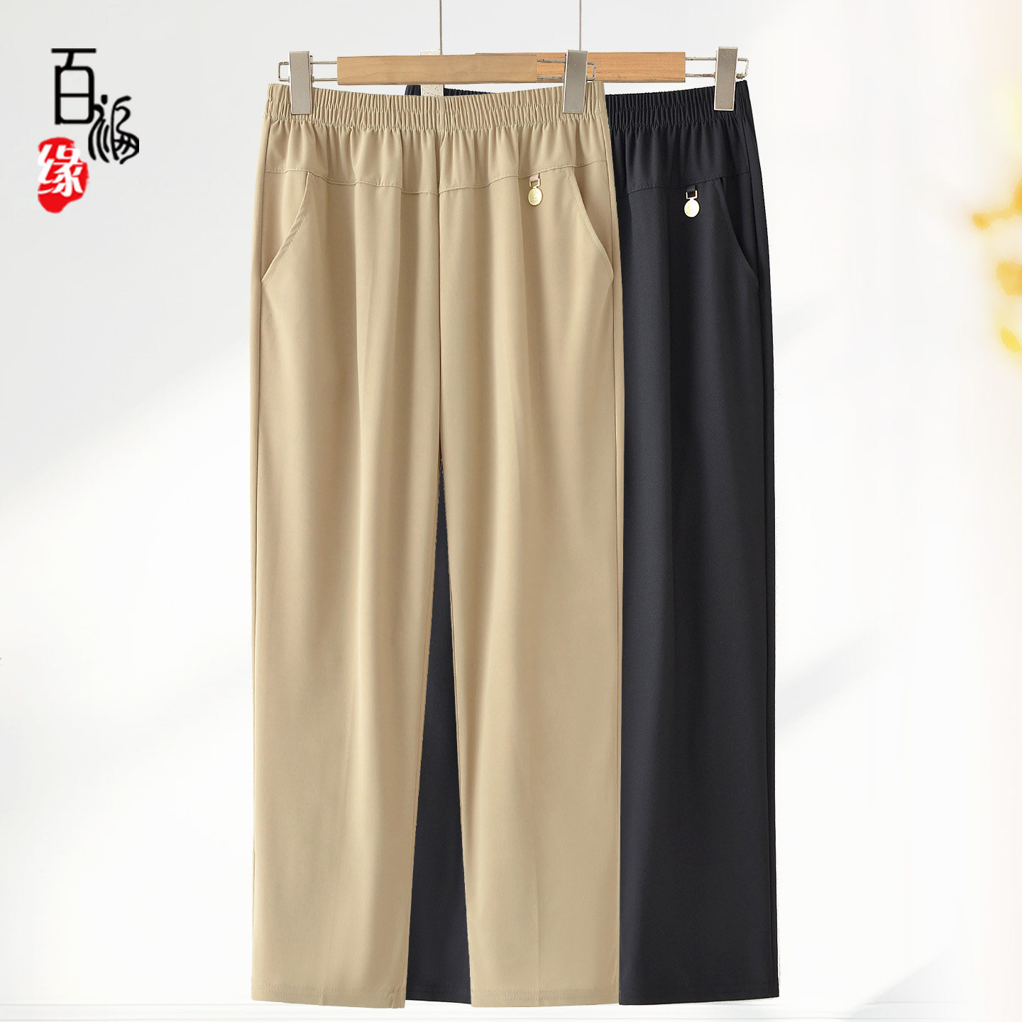 中老年人夏季薄款九分裤老人女裤妈妈直筒宽松裤子奶奶纯色休闲裤