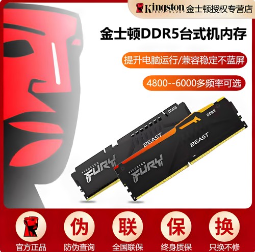 金士顿野兽骇客DDR5台式内存