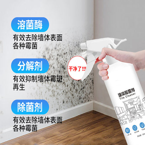墙体墙面除霉剂去霉斑霉菌清洁剂喷雾冰箱洗衣机胶圈发霉去霉神器