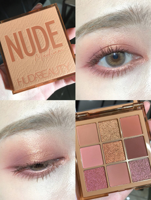 HUDABEAUTY nude 玫瑰沙漠盘九宫格新品眼影盘medium/linght/rich