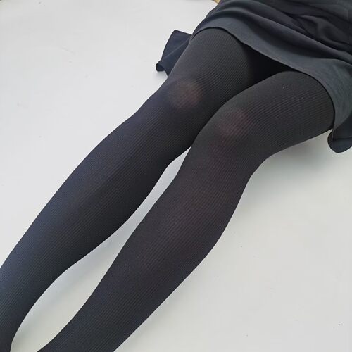 日本天鹅绒竖条裤袜女士