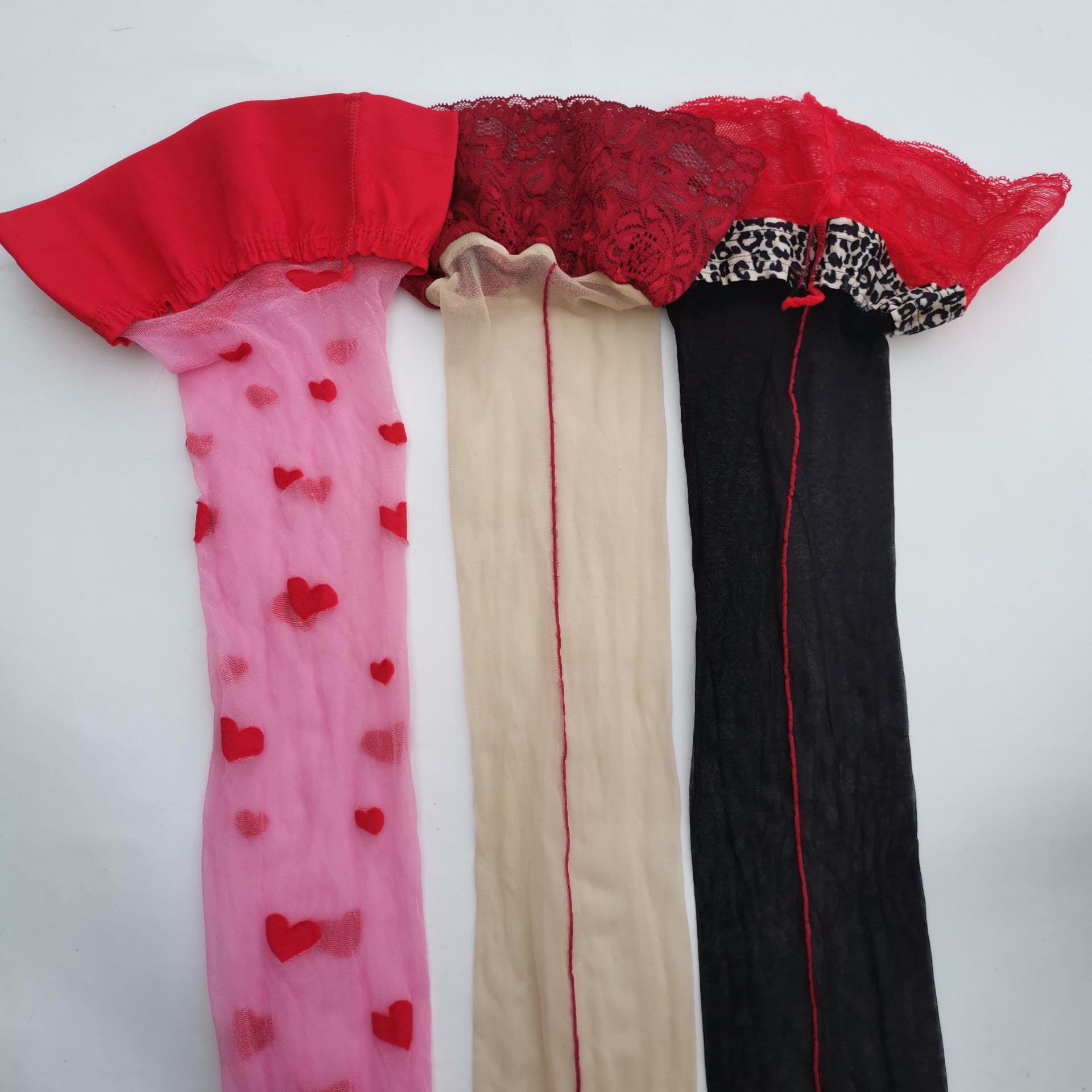 夏超薄黑色硅胶防滑蝴蝶结包芯丝透气性感显瘦女士大腿袜长筒袜