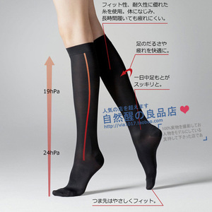 29包邮牛货日本原单尾单紧身瘦腿黑白肤长筒袜中筒袜女压力袜