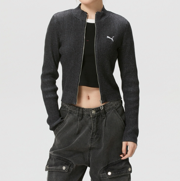 puma彪马女子运动休闲夹克外套 RACE-AHEAD-SWEATER-W 636173-01