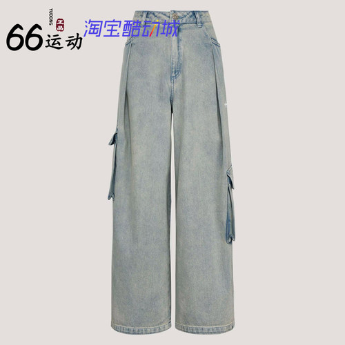 阿迪达斯女做旧工装宽松运动裤
