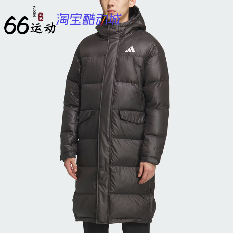 阿迪达斯男女保暖长款羽绒服